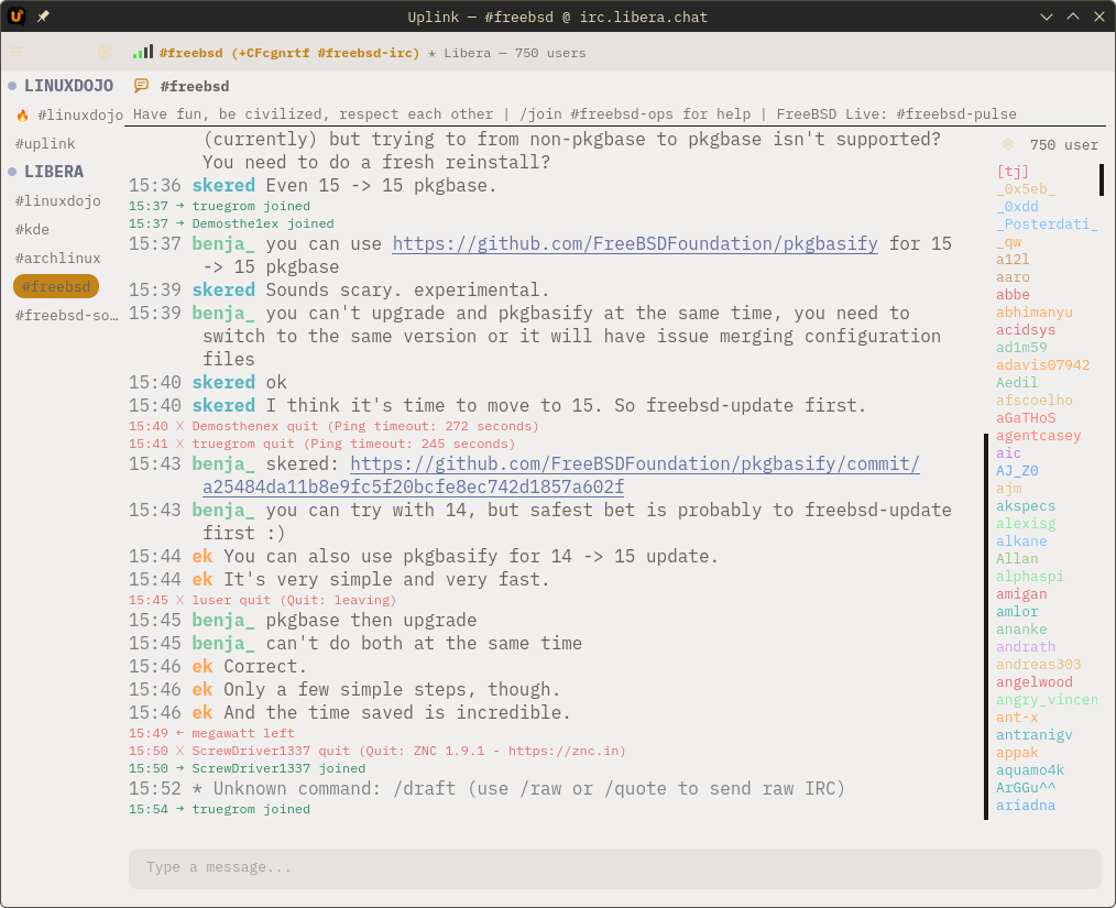 Uplink in Base16 Light