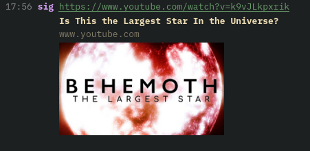A link preview card with title and thumbnail below a message