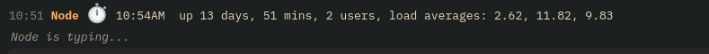 The typing indicator line above the input bar